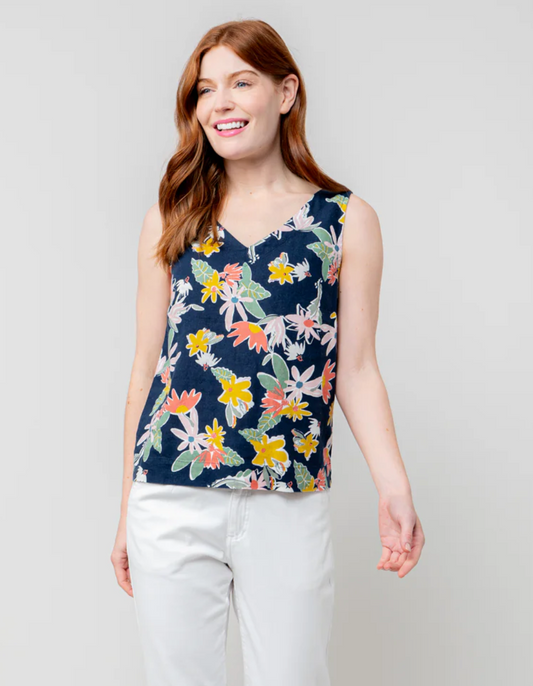 Lily & Me Sadie navy floral vest
