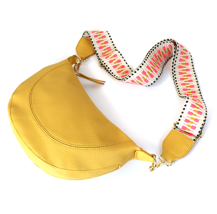 POM Vegan leather half moon bag in yellow