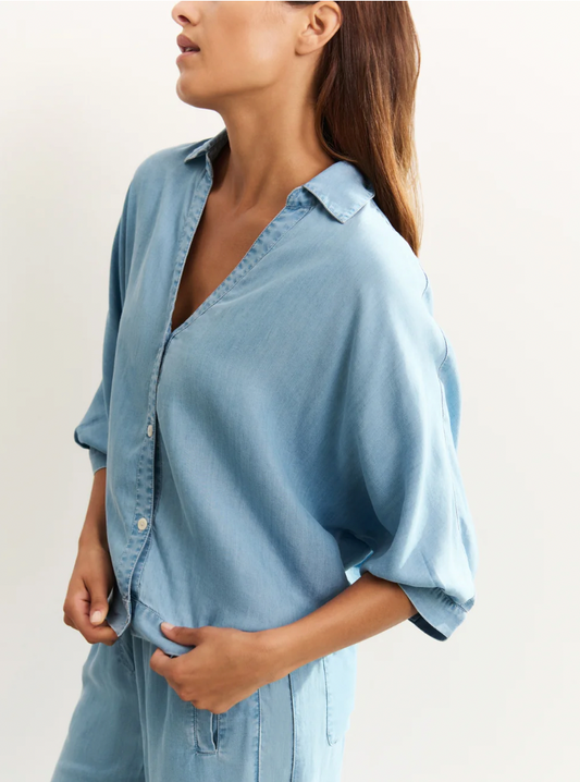 Yaya light weight chambray blouse