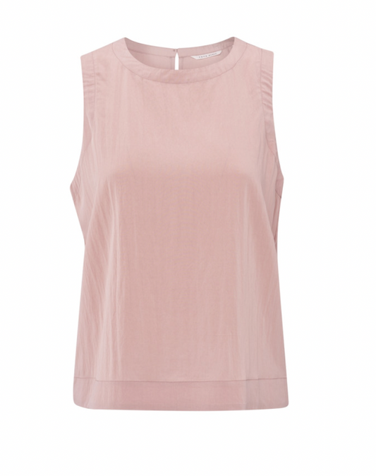 Yaya woven sleeveless top in soft mauve pink