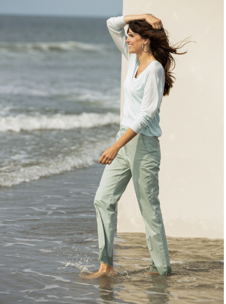 Yest Sabrine trousers in greyed mint