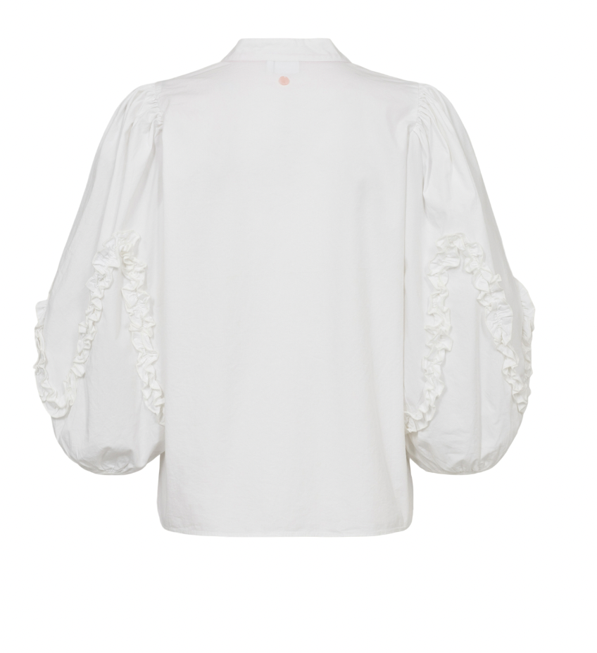 Numph Nuaiko white blouse with balloon sleeves