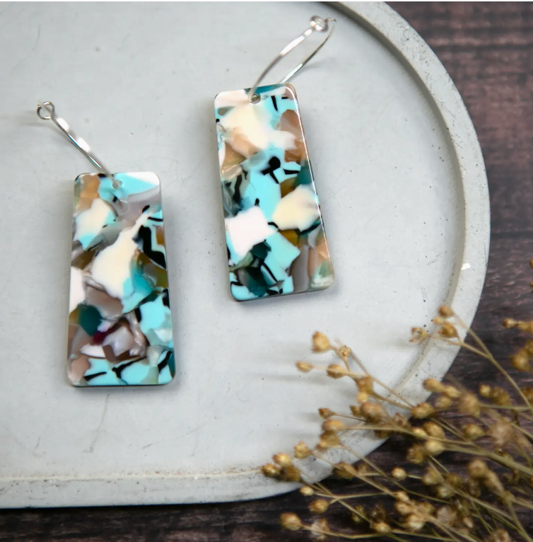 The Old Farmhouse acrylic rectangle earrings