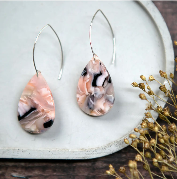 The Old Farmhouse teardrop acrylic earrings