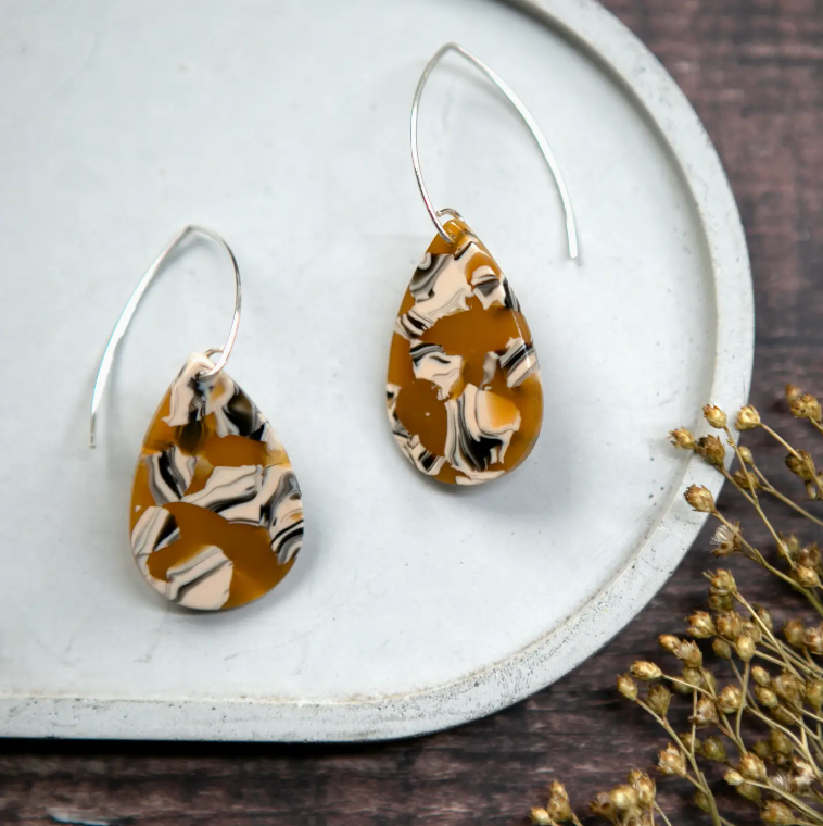 The Old Farmhouse teardrop acrylic earrings