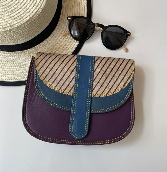 Cecile upcycled leather handbag