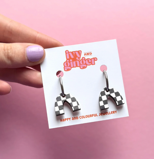 Ivy & Ginger checkerboard hoop earrings