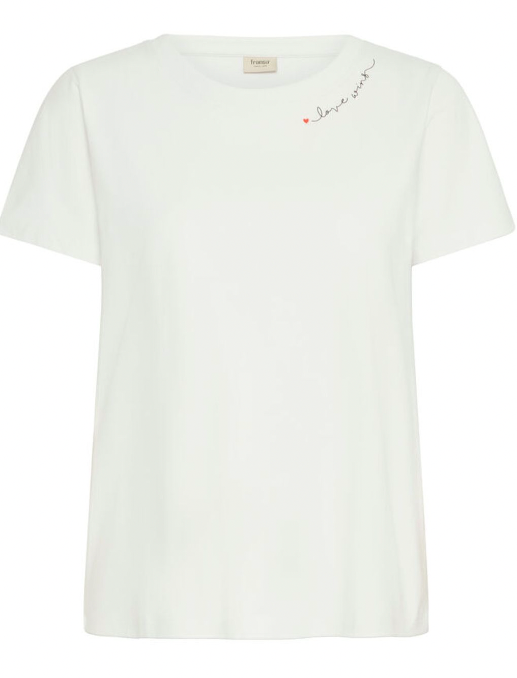 Fransa Zashoulder tee in white