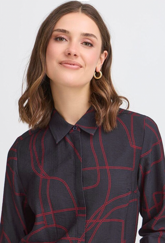 Fransa Daphne blouse in night sky art pattern