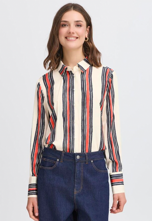 Fransa Alda blouse in whisper white art