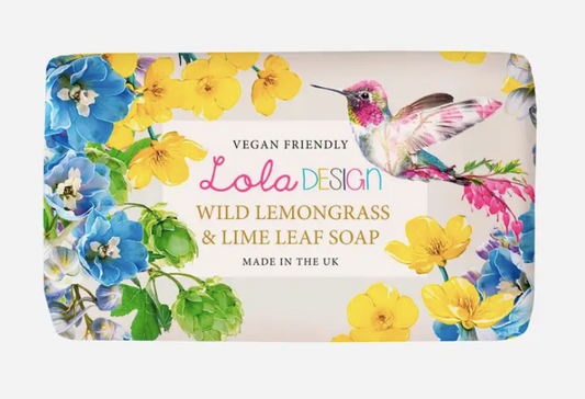 Lola Designs Wild lemongrass and lime leaf vegan friendly hummingbird soap