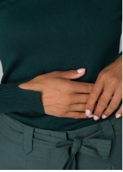 Yest Ojasvini dark pine green polo neck