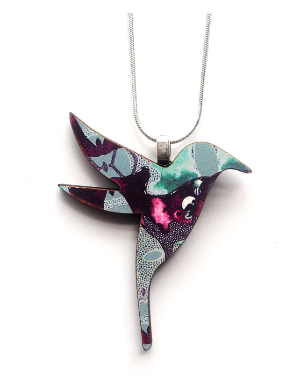 Mica Peet hummingbird necklace in blue