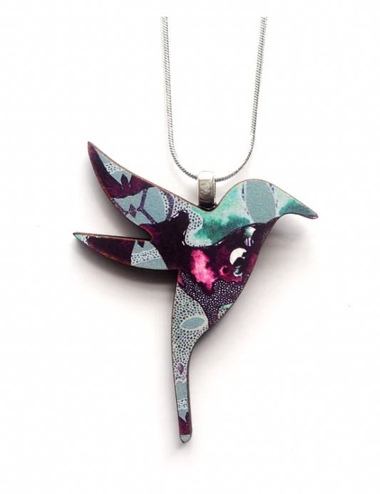 Mica Peet hummingbird necklace in blue