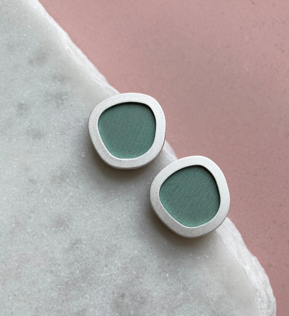 Mica Peet coloured silver stud earrings