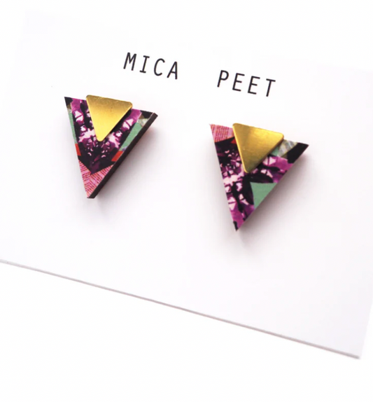 Mica Peet geometric triangle stud earrings