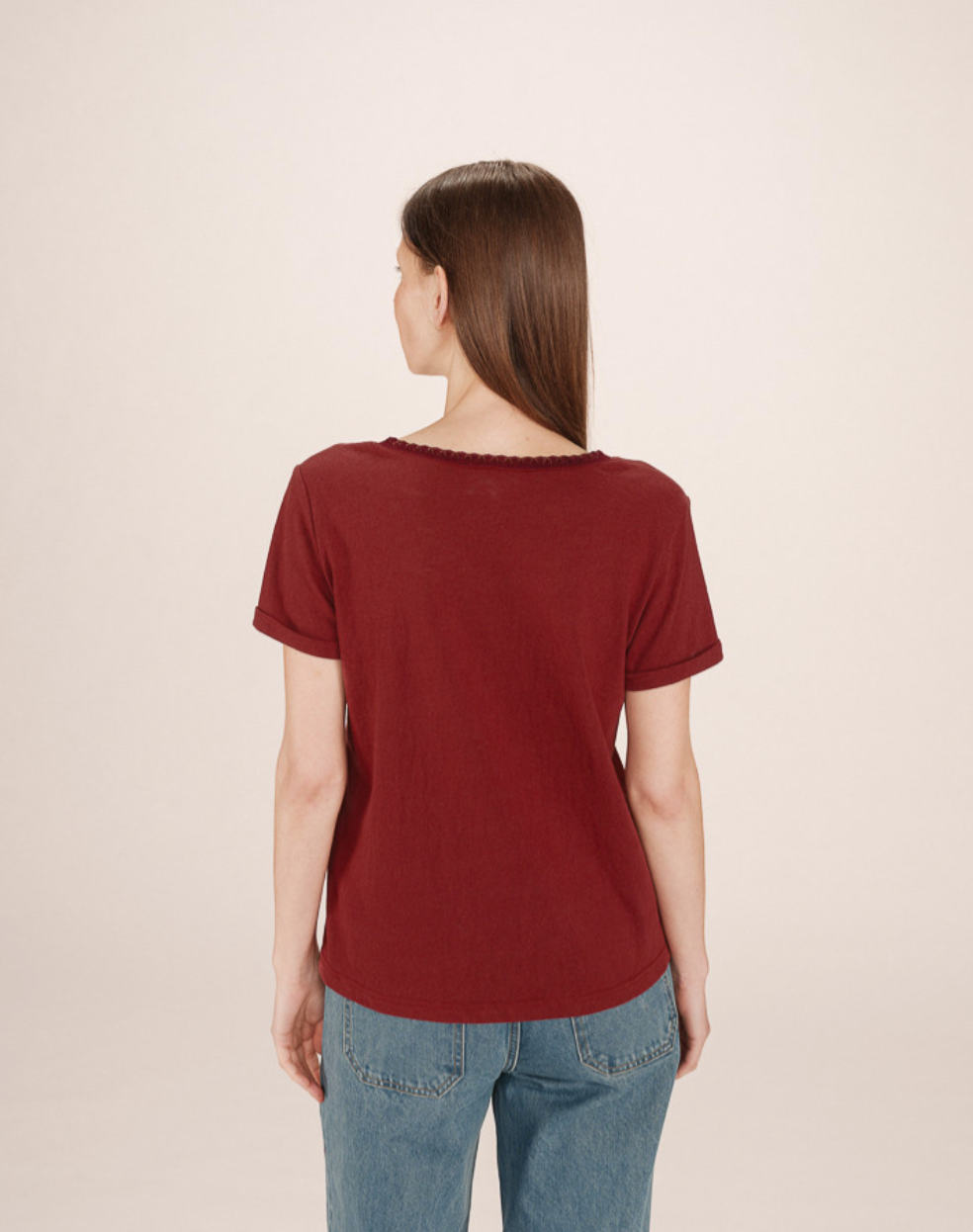 Grace & Mila Space tee in bordeaux