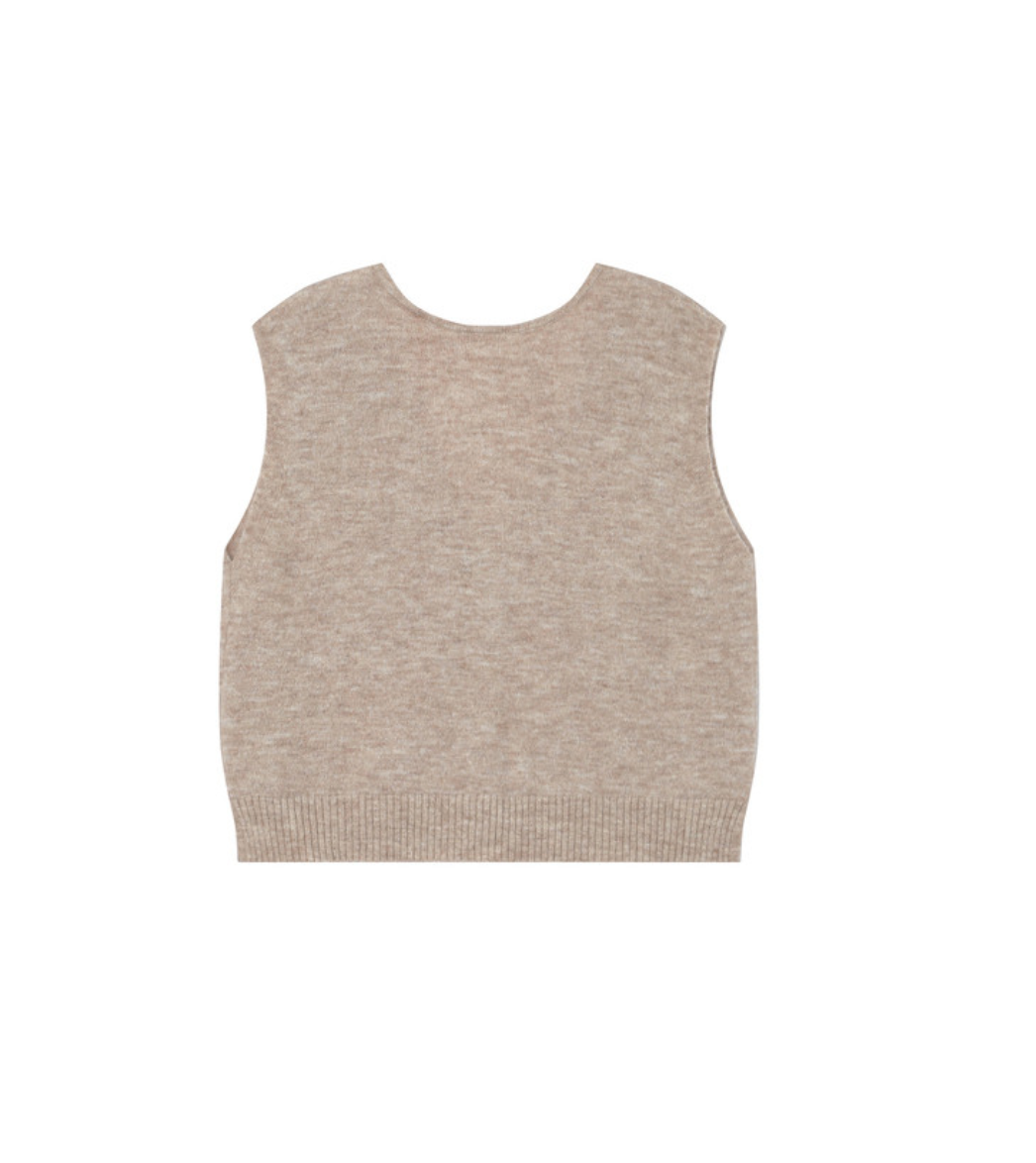 Grace & Mila Santa vest knit in light taupe