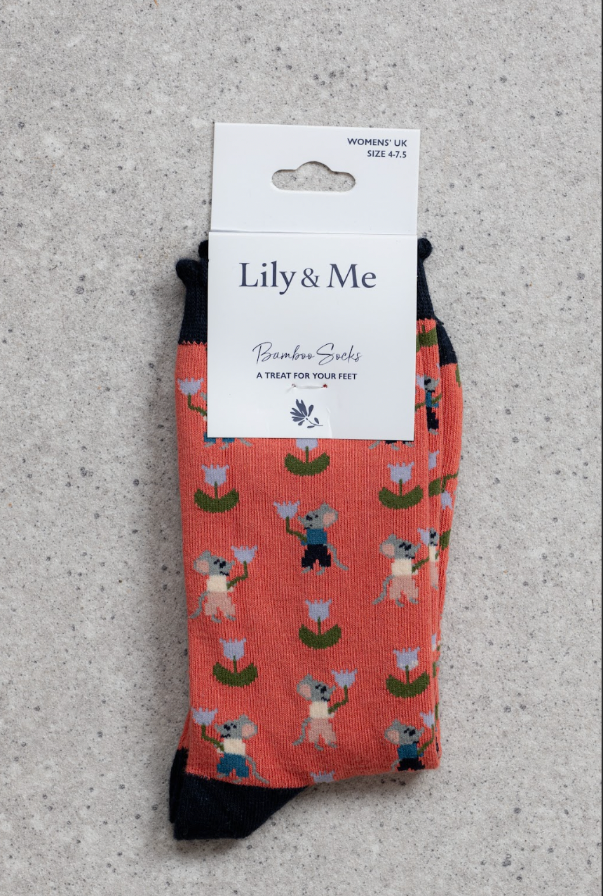 Lily & Me crafty mouse socks