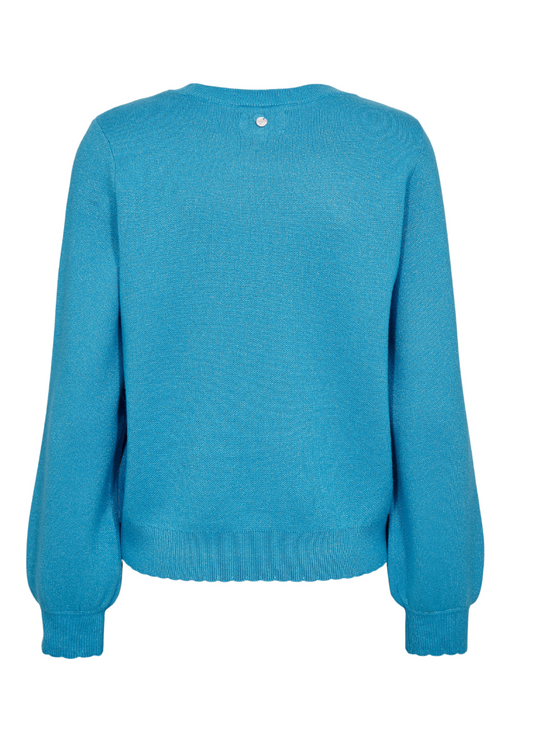 Numph Nubir sweater in aquarius blue