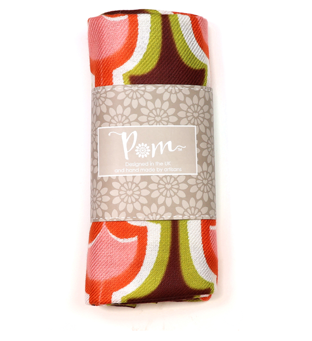 POM Pink & Olive retro viscose scarf