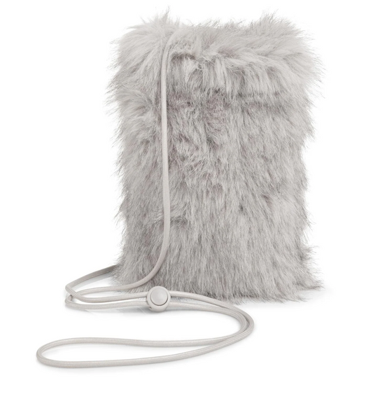 Yaya fluffy phone bag in light grey