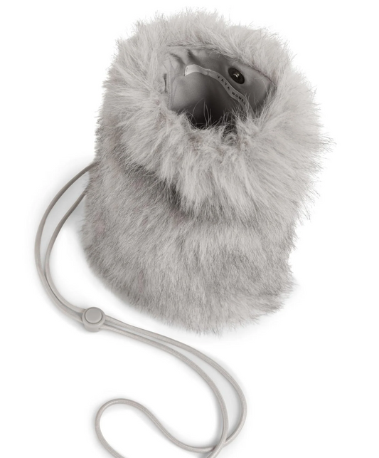 Yaya fluffy phone bag in light grey