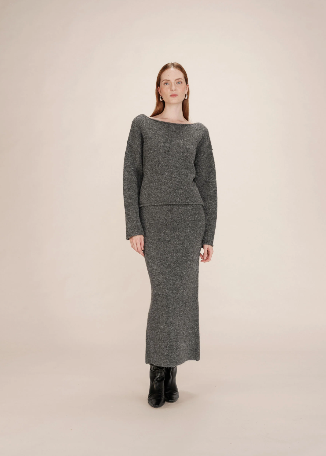 Grace & Mila Tamino boxy sweater in anthracite grey