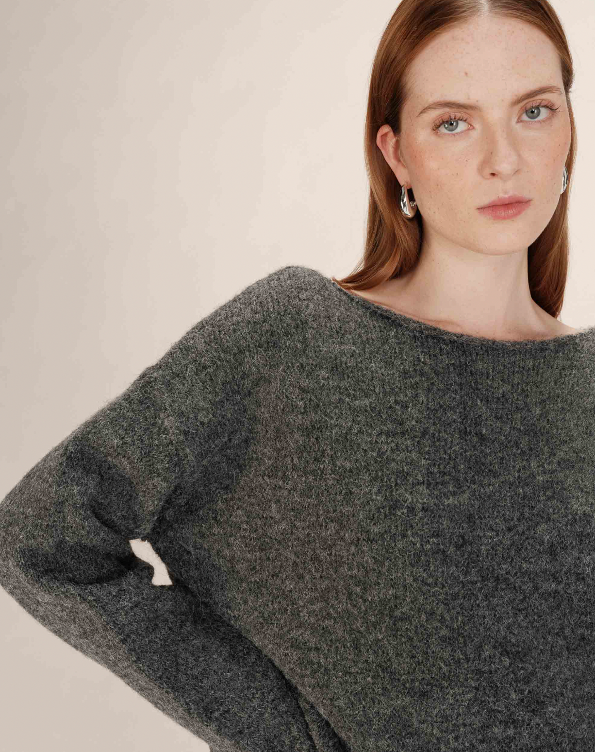 Grace & Mila Tamino boxy sweater in anthracite grey