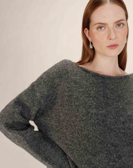 Grace & Mila Tamino boxy sweater in anthracite grey