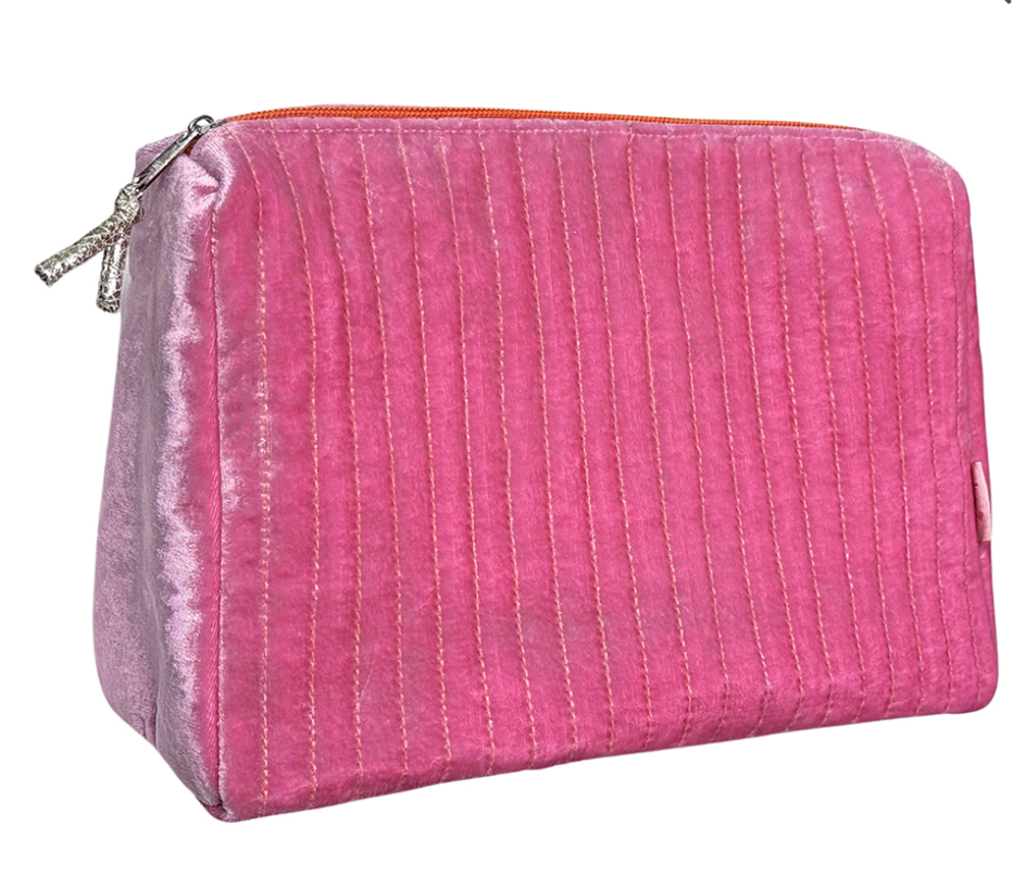 Lua large velvet cosmetic purse