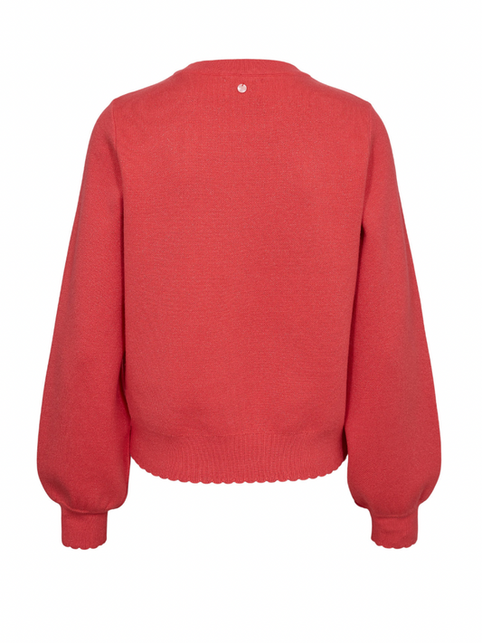 Numph Nubir sweater in cayenne red