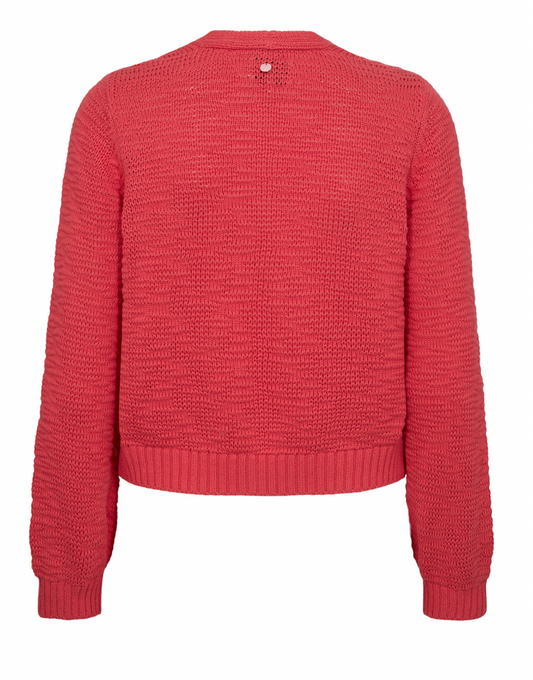 Numph Numirna cropped cardigan in cayenne red