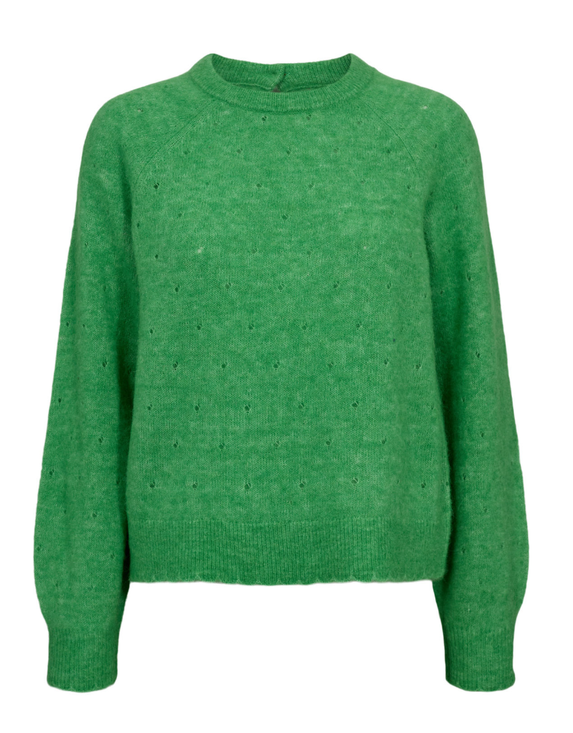 Numph Nurietto pointelle vibrant green sweater - coming soon