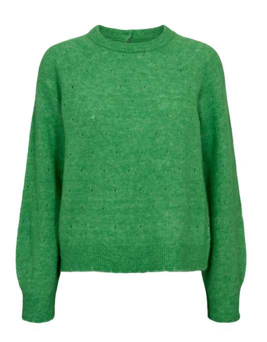 Numph Nurietto pointelle vibrant green sweater - coming soon