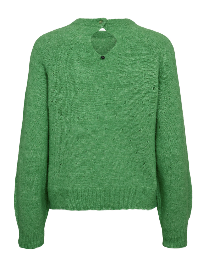 Numph Nurietto pointelle vibrant green sweater - coming soon