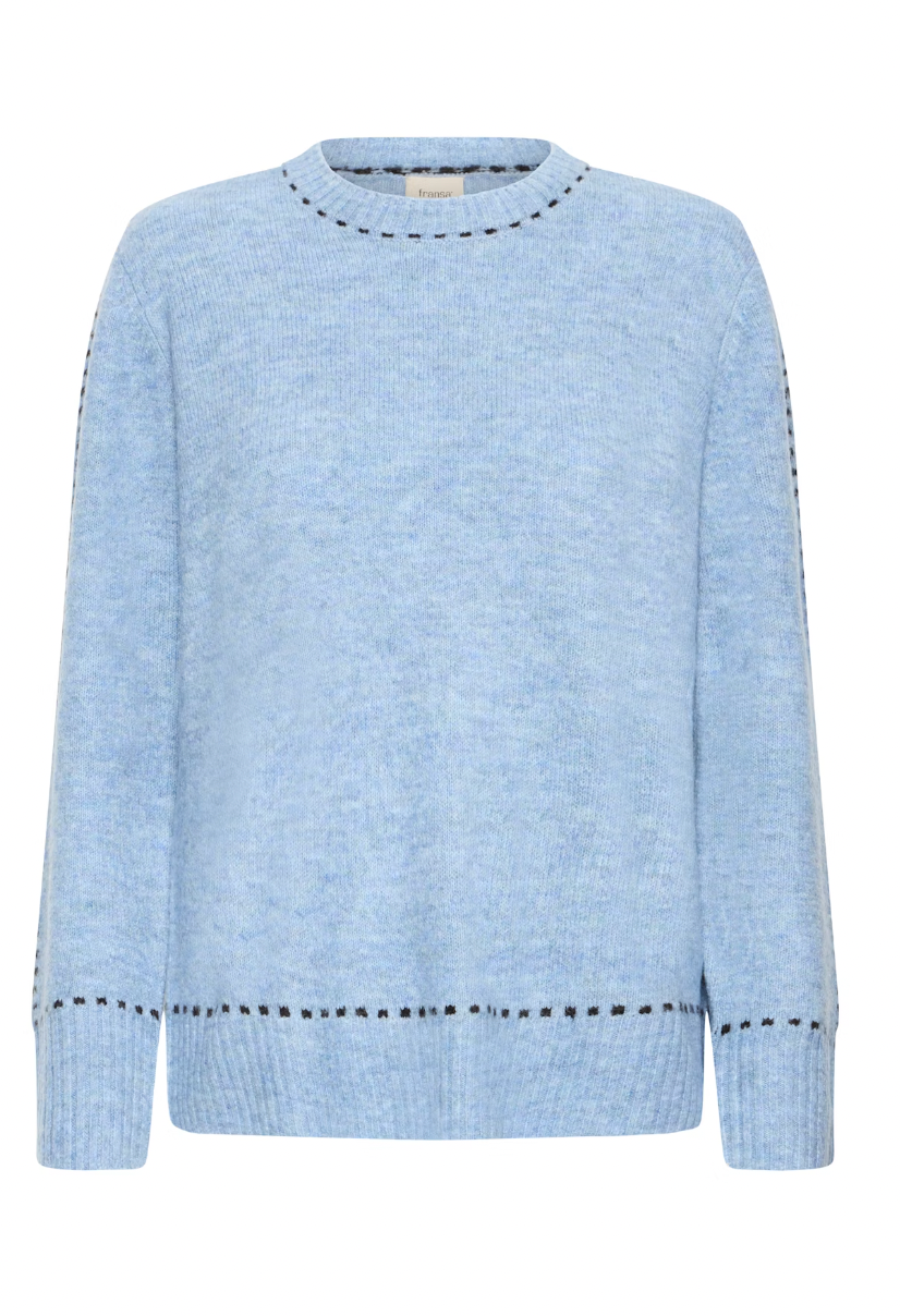 Fransa Elise sweater in infinity blue