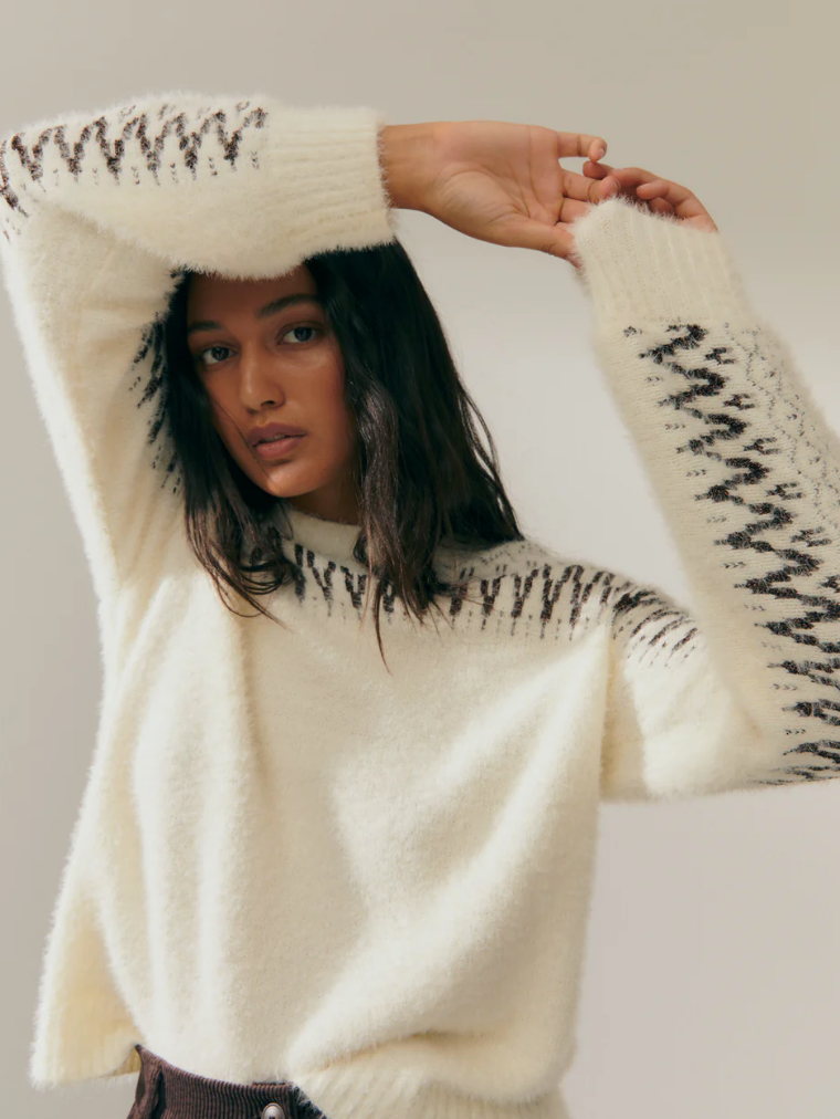 Paz Torras fluffy sweater with metallic thread