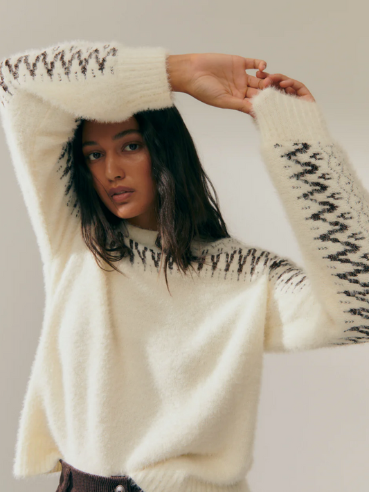 Paz Torras fluffy sweater with metallic thread