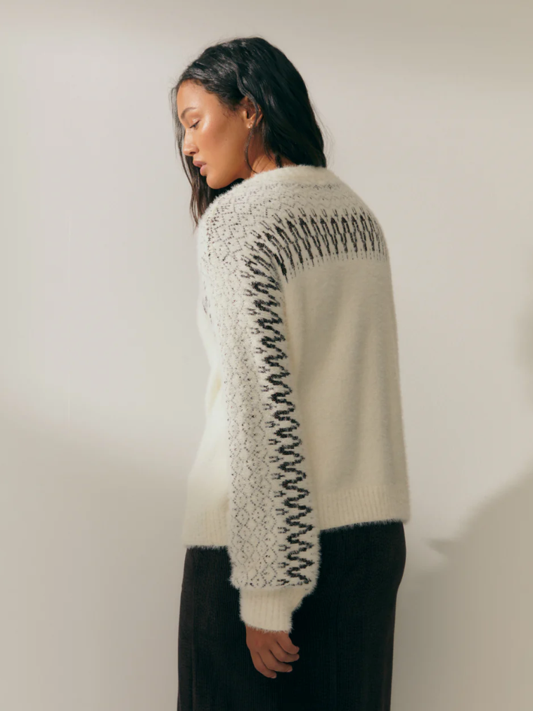 Paz Torras fluffy sweater with metallic thread