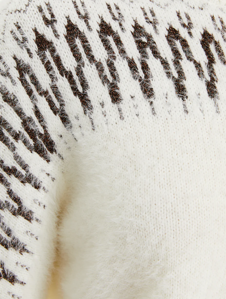 Paz Torras fluffy sweater with metallic thread