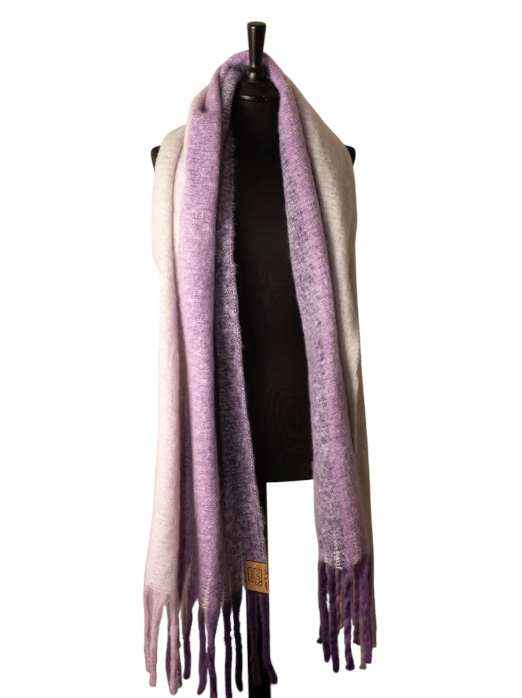 Jess & Lou pink and lilac striped scarf