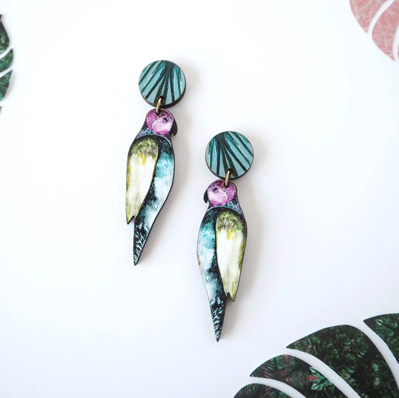 Mica Peet parrot earrings