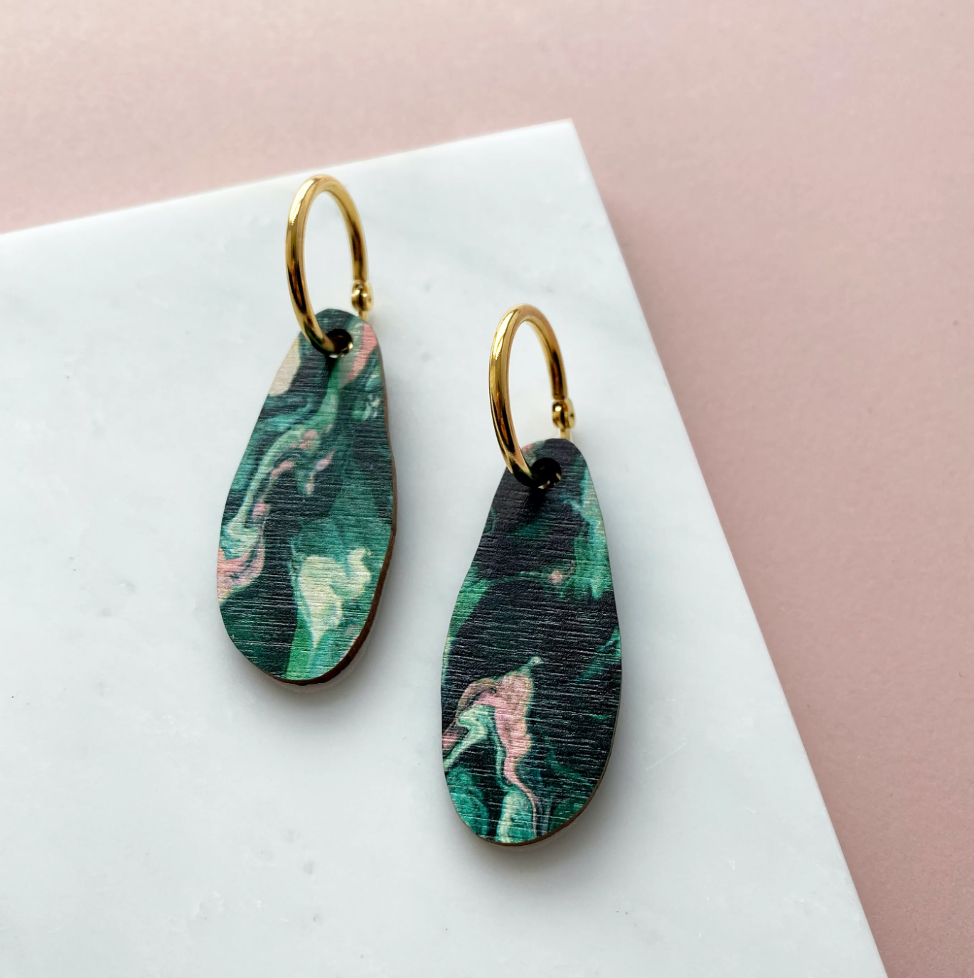 Mica Peet marble hoop earrings