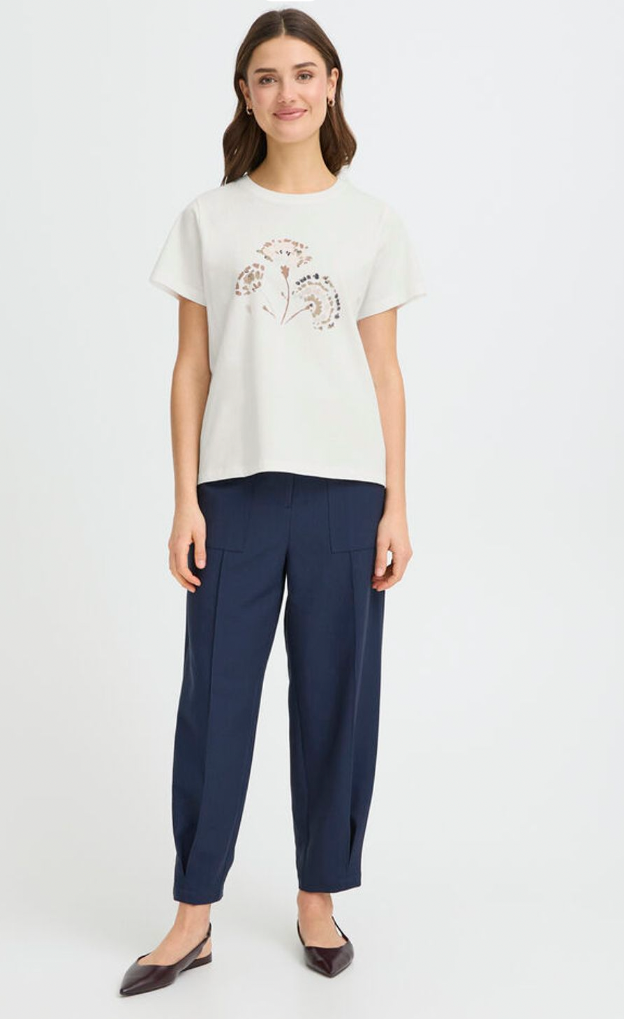 Fransa Kali tee with floral design - [shop_name Strathaven] [womens clothing]