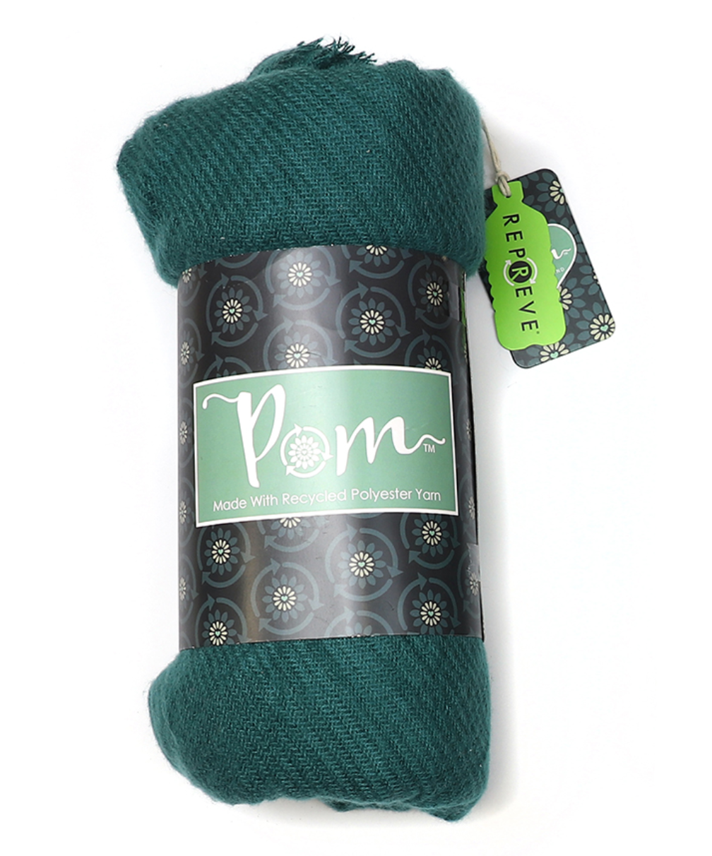 Pom teal herringbone pleat scarf - [shop_name Strathaven] [womens clothing]