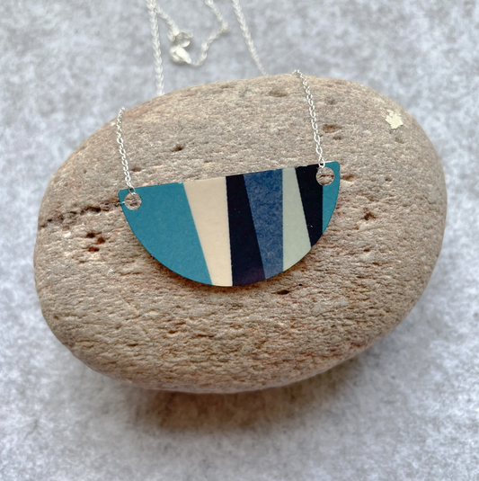 Jenni Douglas small arc Strata necklace in teal