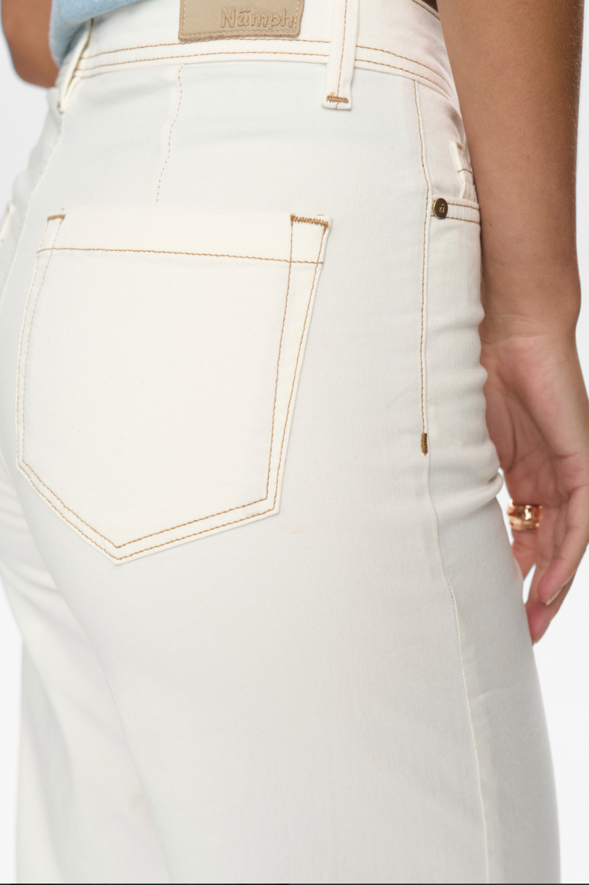 Numh Nuparisan twill pants in cloud dancer - [shop_name Strathaven] [womens clothing]