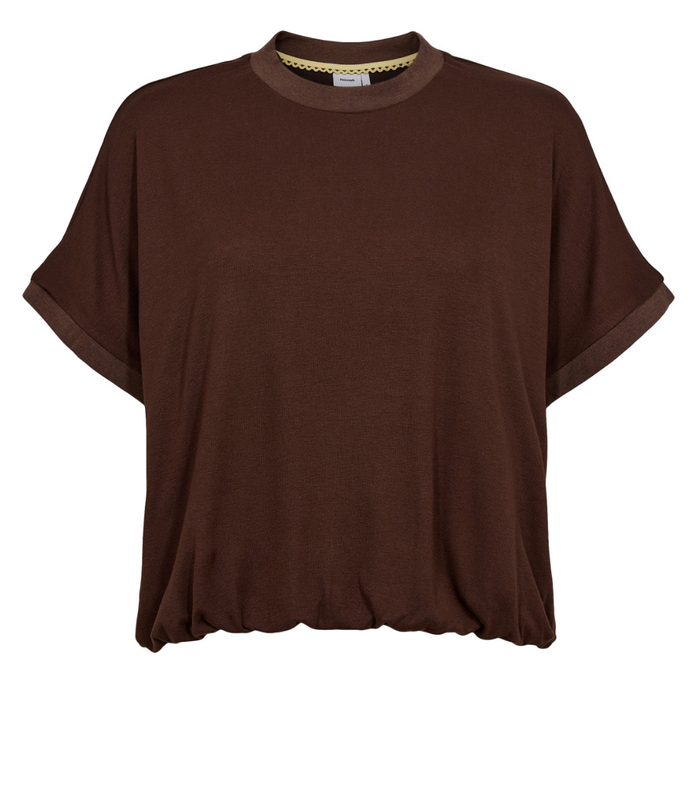 Numph Nuleah boxy tee in chicory coffee - [shop_name Strathaven] [womens clothing]