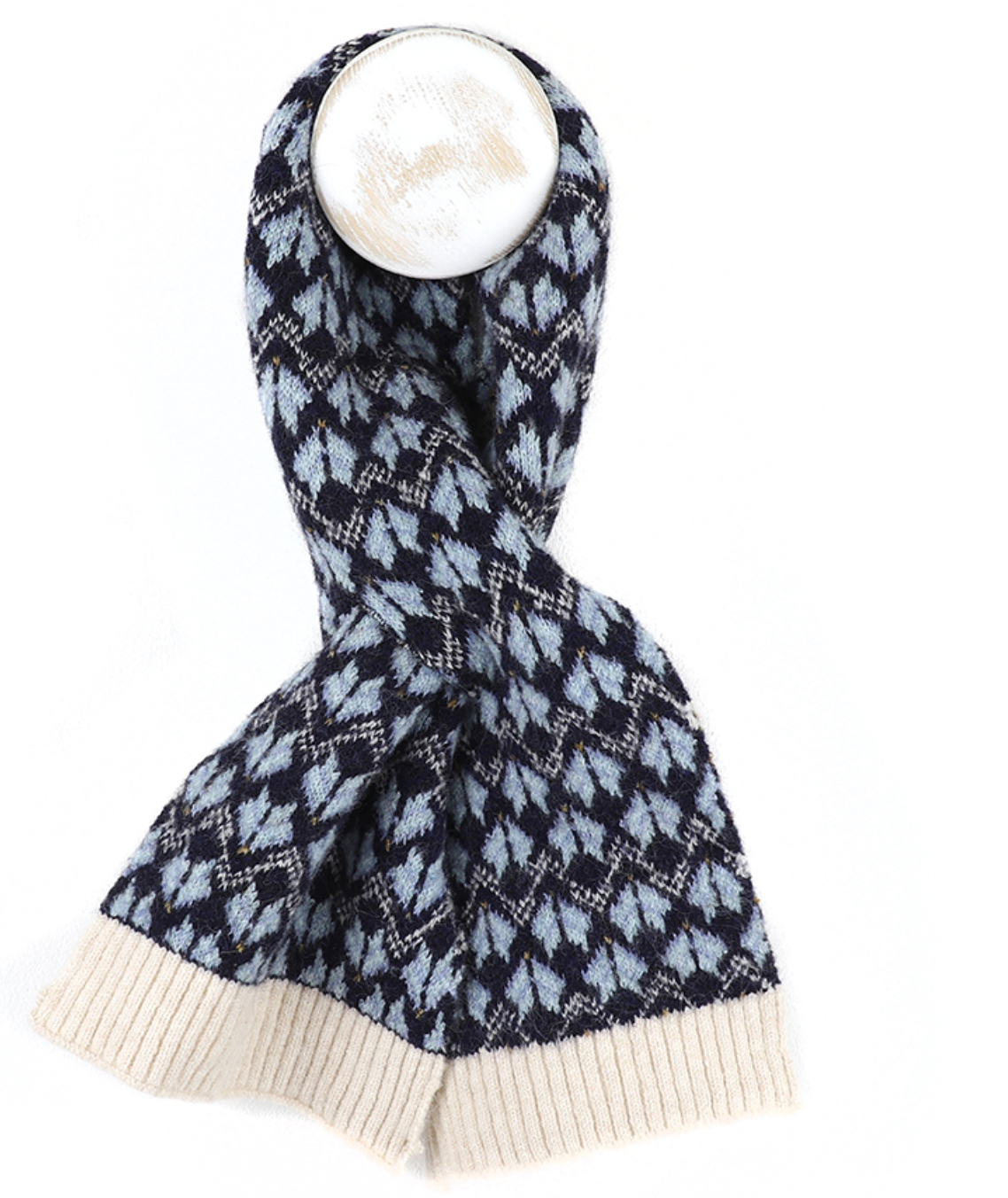 Navy mix recycled blend Scandi scarf - [shop_name Strathaven] [womens clothing]